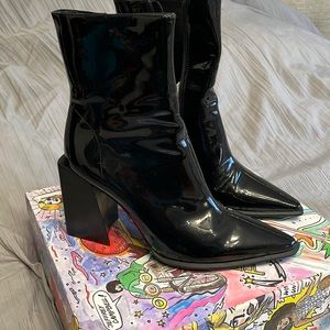 JEFFREY CAMPBELL PATENT LEATHER BOOTIES